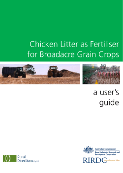 Chicken Litter as Fertiliser for Broadacre Grain