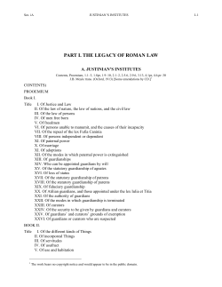 PART I. THE LEGACY OF ROMAN LAW