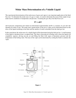 Molar Mass Determination of a Volatile Liquid