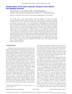 Excited states of the water molecule: Analysis of the