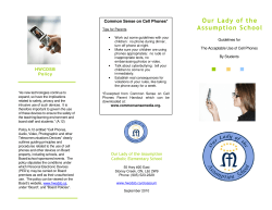 Guidelines for The Acceptable Use of Cell Phones by Students