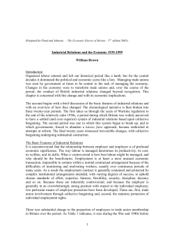 1 Industrial Relations and the Economy 1939