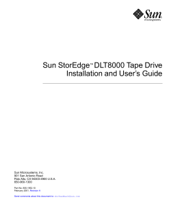 Sun StorEdge DLT8000 Tape Drive Installation and User`s Guide