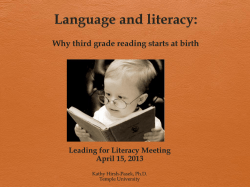 Language and Literacy - Alliance for Early Success
