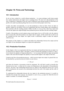 Chapter 10: Firms and Technology