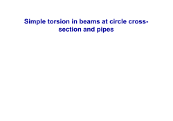 Simple torsion in beams at circle cross