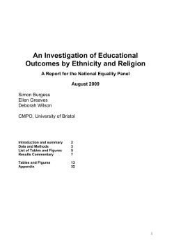 An Investigation of Educational Outcomes by Ethnicity and Religion