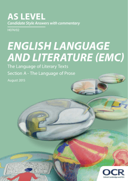 A Level GCE English Language and Literature (EMC) , H074/02 The