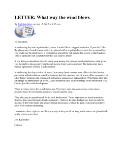 LETTER: What way the wind blows