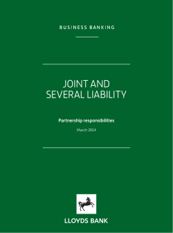 JOINT AND SEVERAL LIABILITY