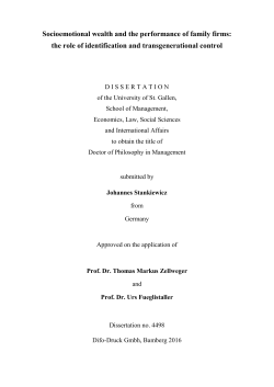 Socioemotional wealth and the performance of family firms: the role