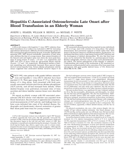 Hepatitis C-Associated Osteosclerosis: Late Onset after Blood