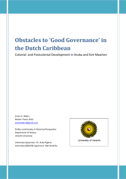 Obstacles to `Good Governance` in the Dutch Caribbean