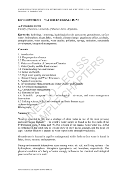 Environment-Water Interactions