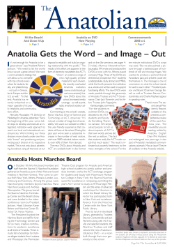 Anatolia Gets the Word &ndash; and Image &ndash; Out