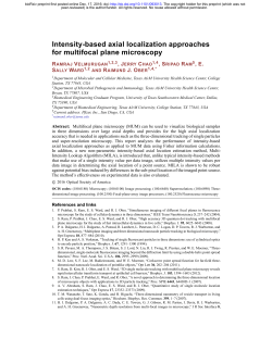 Intensity-based axial localization approaches for multifocal