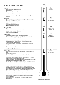 hypothermia first aid chart