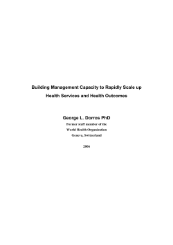 Building Management Capacity to Rapidly Scale up Health Services