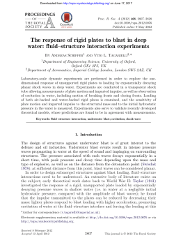 The response of rigid plates to blast in deep water