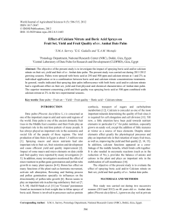 Effect of Calcium Nitrate and Boric Acid Sprays on Fruit Set, Yield