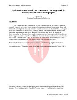 Equivalent annual annuity vs. replacement chain approach