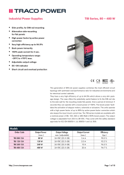 Industrial Power Supplies TIB Series, 80 &ndash; 480 W