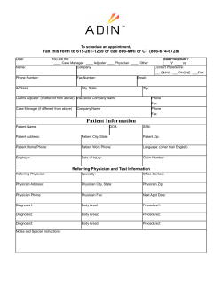 Patient I Patient In Patient Information nformation