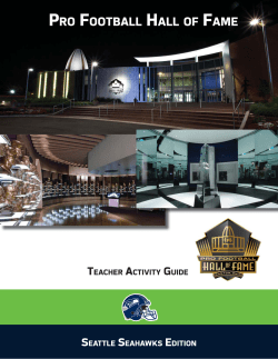 TEACHER ACTIVITY GUIDE SEATTLE SEAHAWKS EDITION