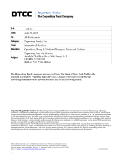 Important Notice The Depository Trust Company