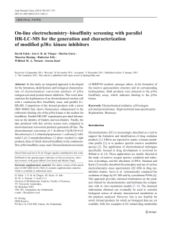 On-line electrochemistry&ndash;bioaffinity screening with parallel HR