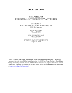 NJSA 7:26B Industrial Site Recovery Act