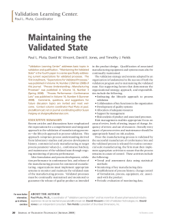 Maintaining the Validated State