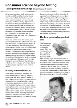 Consumer science beyond testing - Science Teachers` Association