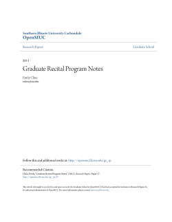 Graduate Recital Program Notes - OpenSIUC