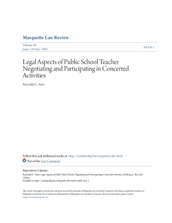 Legal Aspects of Public School Teacher Negotiating and