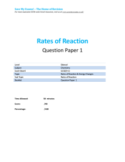 Rates of Reaction