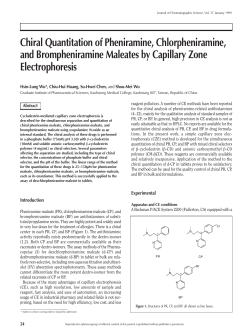 Chiral Quantitation of Pheniramine, Chlorpheniramine, and