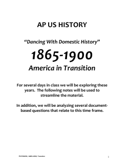 AP US HISTORY America in Transition