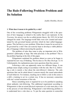 The Rule-Following Problem Problem and Its Solution