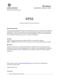 SPSS Manual - Studentportalen