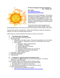 AP Human Geography - Parkland School District