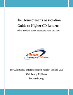 The Homeowner`s Association Guide to Higher CD Returns