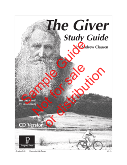 The Giver - Progeny Press