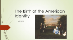 The Birth of the American Identity