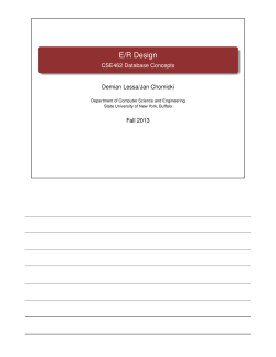 E/R Design - CSE462 Database Concepts