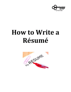 How to Write a R&eacute;sum&eacute; - US Army MWR :: Ft. Irwin