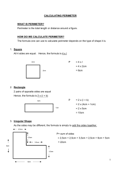 CALCULATING PERIMETER WHAT IS PERIMETER?