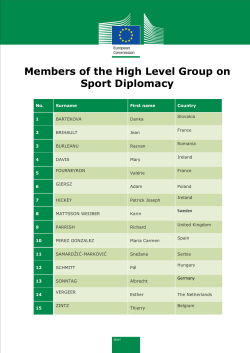 Members of the High Level Group on Sport Diplomacy