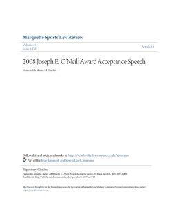 2008 Joseph E. O`Neill Award Acceptance Speech