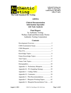 Clinical Documentation Information Specialist Job Task Analysis